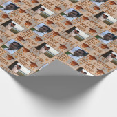 Afstuderen Copper Cute Wow Afstuderen 2 Foto Cadeaupapier (Hoek)