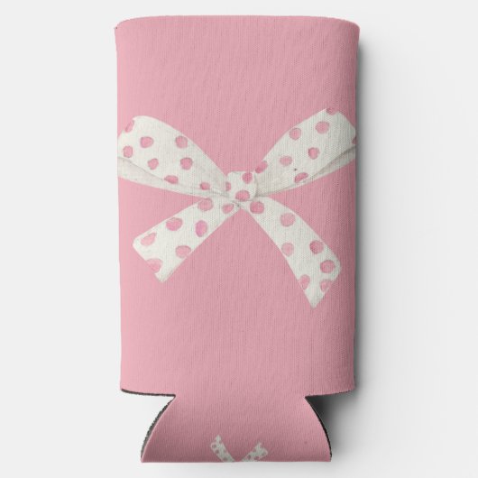 Afstuderen Coquette Wit & Roze Boog Gepersonalisee Seltzer Blikjeskoeler (Achterkant)