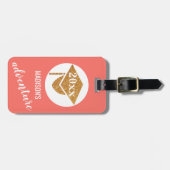 Afstuderen Coral Pink Gold-reisavontuur Bagagelabel (Voorkant horizontaal)
