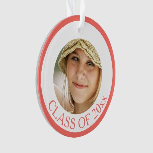 Afstuderen Coral Pink Senior Afbeelding Keepomwill Ornament (voorkant)