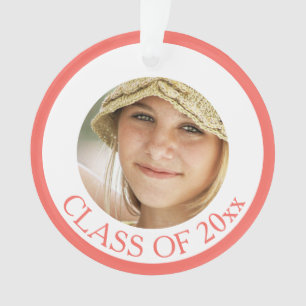 Afstuderen Coral Pink Senior Afbeelding Keepomwill Ornament