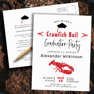 Afstuderen Crawfish Boil BBQ Party Invitation Briefkaart