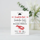 Afstuderen Crawfish Boil BBQ Party Invitation Briefkaart (Staand voorkant)