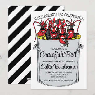 Afstuderen Crawfish Boil Invitation Kaart