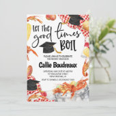 Afstuderen Crawfish Boil Invitation Kaart (Staand voorkant)