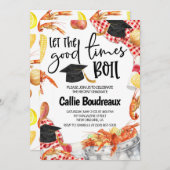 Afstuderen Crawfish Boil Invitation Kaart (Voorkant / Achterkant)