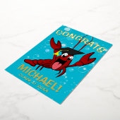 Afstuderen Crawfish Boil Lobster Seafood Folie Uitnodiging (Gedraaid)