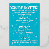 Afstuderen Crawfish Boil Lobster Seafood Folie Uitnodiging (Achterkant)