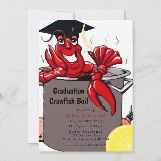 Afstuderen Crawfish Boil Party - uitnodiging (Voorkant)