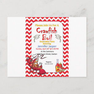 Afstuderen Crawfish Boil Party - uitnodiging Briefkaart