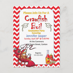 Afstuderen Crawfish Boil Party - uitnodiging Briefkaart