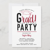 Afstuderen Crimson en Black Party Kaart (Voorkant)