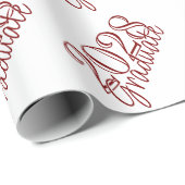 Afstuderen Crimson-script | Modern klassiek rood j Cadeaupapier (Rol Hoek)