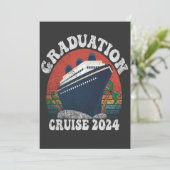 Afstuderen Cruise 2024 Funny Summer Vakantie Retro Kaart (Staand voorkant)