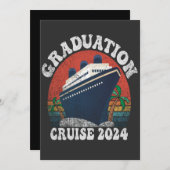 Afstuderen Cruise 2024 Funny Summer Vakantie Retro Kaart (Voorkant / Achterkant)