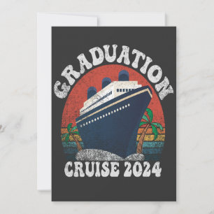 Afstuderen Cruise 2024 Funny Summer Vakantie Retro Kaart