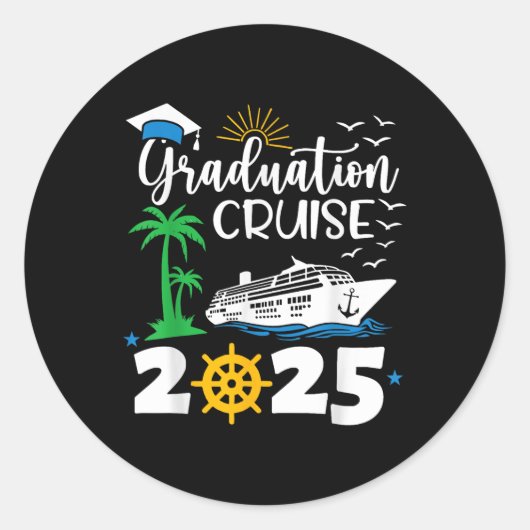 Afstuderen Cruise 2025 Afstuderen Hawaii Beach Sum Ronde Sticker (Voorkant)