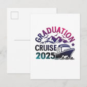 Afstuderen Cruise 2025 Zomerreis Matching Uitnodiging Briefkaart (Voorkant / Achterkant)