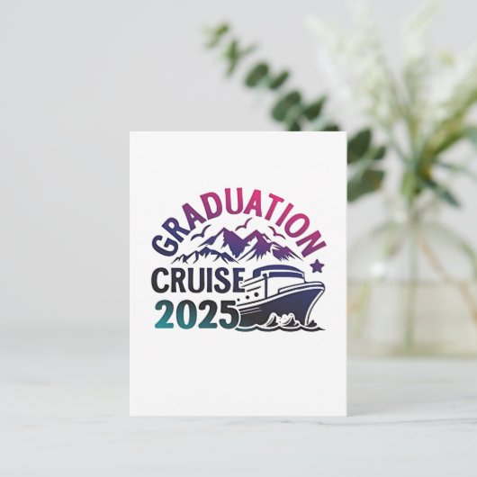 Afstuderen Cruise 2025 Zomerreis Matching Uitnodiging Briefkaart (Staand voorkant)