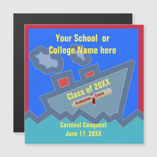 Afstuderen Cruise Blue Door Marker (Voorkant / Achterkant)