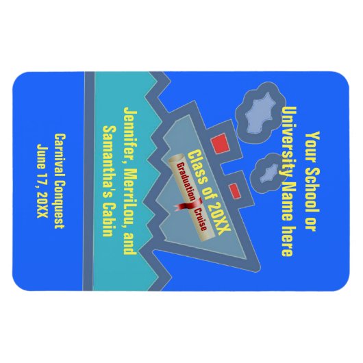 Afstuderen cruise Personalized Cabin Deuren Marker Magneet (Horizontaal)