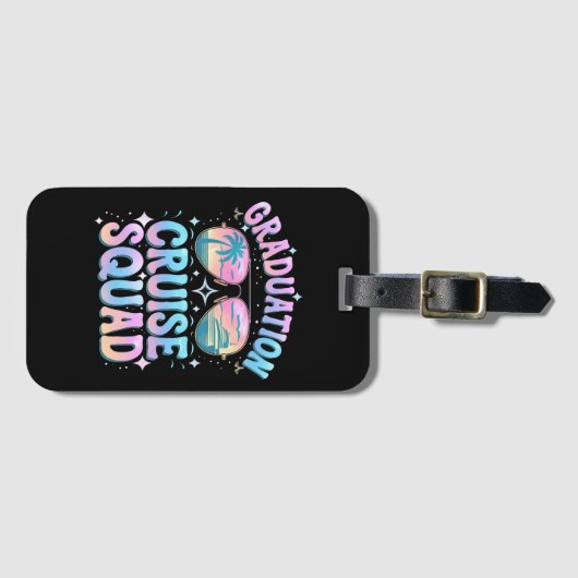 Afstuderen Cruise Squad Cruiseschip Retro Bagagelabel (Voorkant (horizontaal))