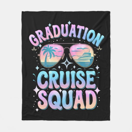 Afstuderen Cruise Squad Cruiseschip Retro Fleece Deken (Voorkant)