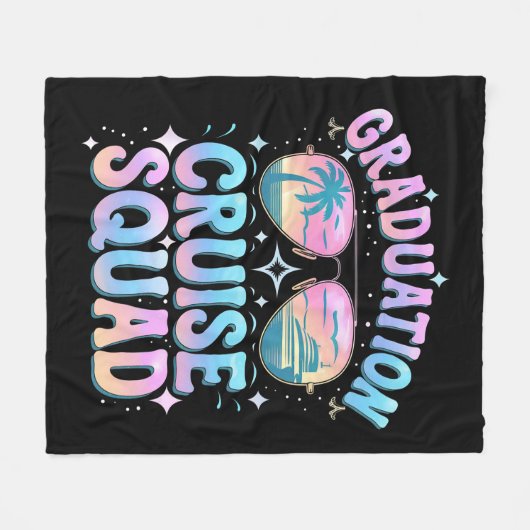 Afstuderen Cruise Squad Cruiseschip Retro Fleece Deken (Voorkant (Horizontaal))