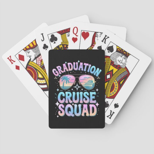 Afstuderen Cruise Squad Cruiseschip Retro Pokerkaarten (Achterkant)