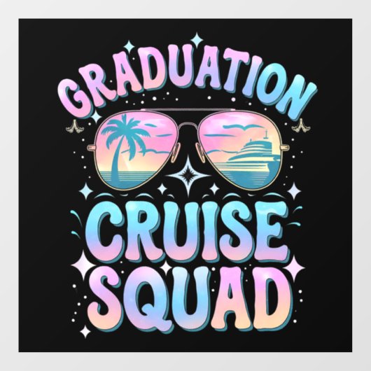 Afstuderen Cruise Squad Cruiseschip Retro Raamsticker (Vel)