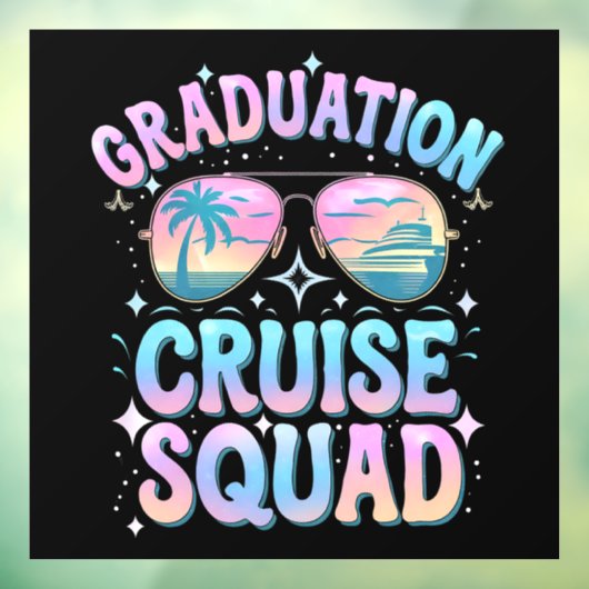 Afstuderen Cruise Squad Cruiseschip Retro Raamsticker (Vel 3)