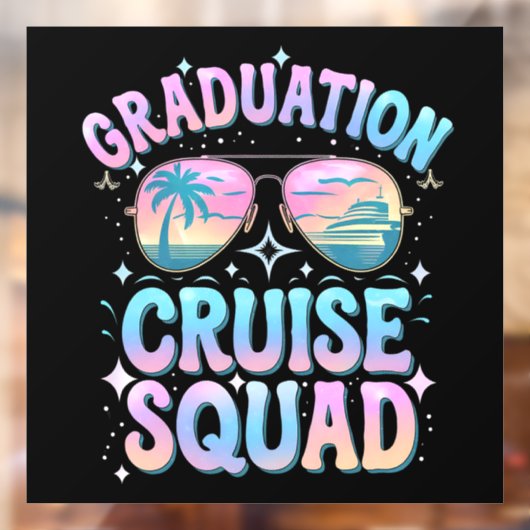 Afstuderen Cruise Squad Cruiseschip Retro Raamsticker (Vel 2)
