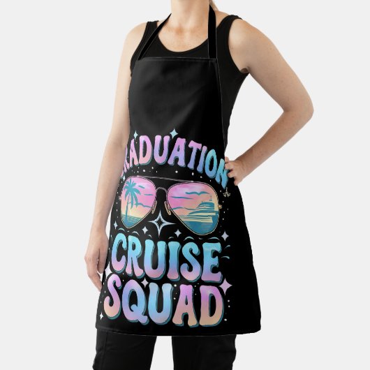 Afstuderen Cruise Squad Cruiseschip Retro Schort (Insitu)