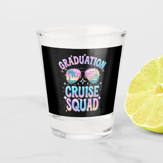 Afstuderen Cruise Squad Cruiseschip Retro Shot Glas (Voorkant)