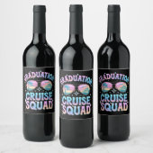 Afstuderen Cruise Squad Cruiseschip Retro Wijn Etiket (Flessen)