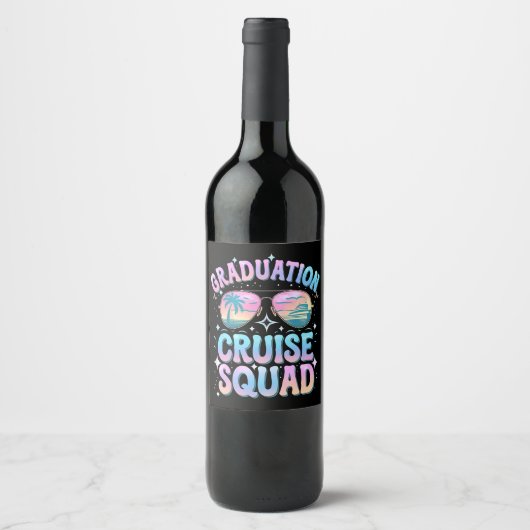 Afstuderen Cruise Squad Cruiseschip Retro Wijn Etiket (Voorkant)