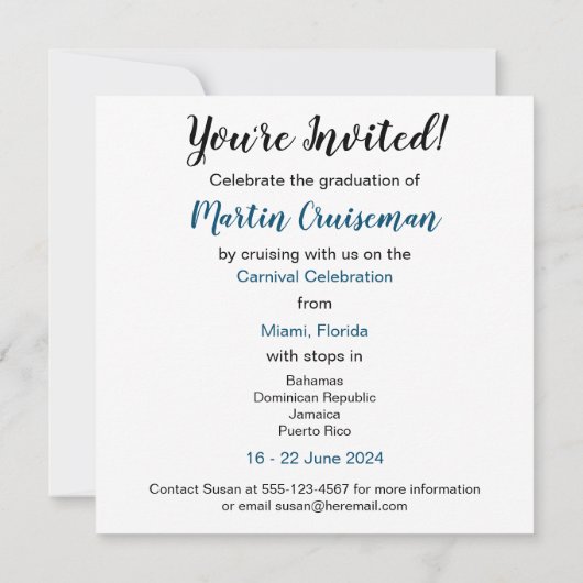 Afstuderen Cruise Squad Kaart (Achterkant)