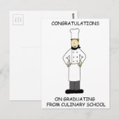 Afstuderen Culinaire School Gefeliciteerd Mannelij Briefkaart (Voorkant / Achterkant)