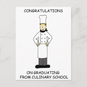 Afstuderen Culinaire School Gefeliciteerd Mannelij Briefkaart