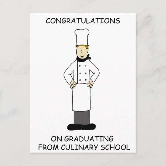 Afstuderen Culinaire School Gefeliciteerd Mannelij Briefkaart (Voorkant)