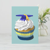 Afstuderen cupcake-uitnodiging kaart (Staand voorkant)