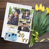 Afstuderen Custom 4 foto Gefeliciteerd Afstuderen Feestdagenkaart