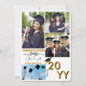 Afstuderen Custom 4 foto Gefeliciteerd Afstuderen Feestdagenkaart (Voorkant)