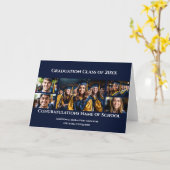 Afstuderen Custom 5 fotocollage met tekst afstudee Kaart (Gele Bloem)