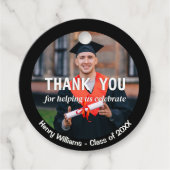Afstuderen Custom Photo Naam en Jaar Dank U Bedankjes Labels (Voorkant)