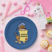 Afstuderen Cute Puppy Dog Diploma Papieren Bordje (Feest)