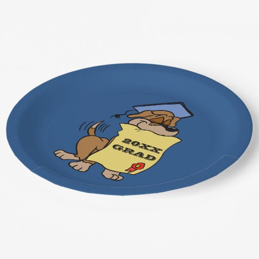 Afstuderen Cute Puppy Dog Diploma Papieren Bordje (Gekanteld)