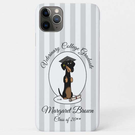 Afstuderen Dachshund Dog (zwart-wit) Cute Case-Mate iPhone Case (Achterkant)