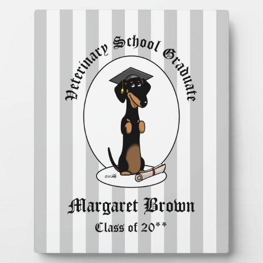 Afstuderen Dachshund Dog (zwart-wit) Cute Fotoplaat (Voorkant)