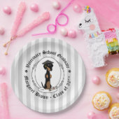 Afstuderen Dachshund Dog (zwart-wit) Cute Papieren Bordje (Feest)